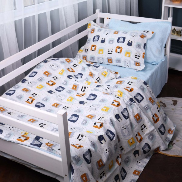 Фото - Комплект постельного белья MirSon Poplin Line Kids 09 Sleeping Animals 220х240 (2200009720475)